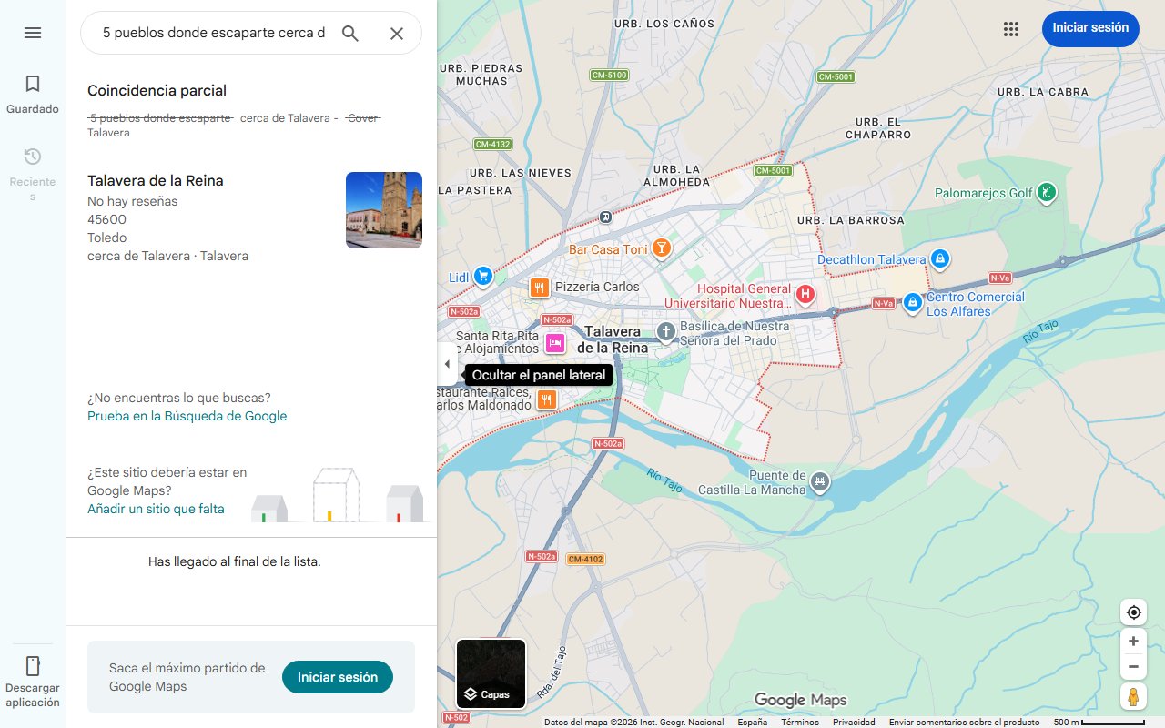 Mapa de 5 pueblos donde escaparte cerca de Talavera - Cover Talavera