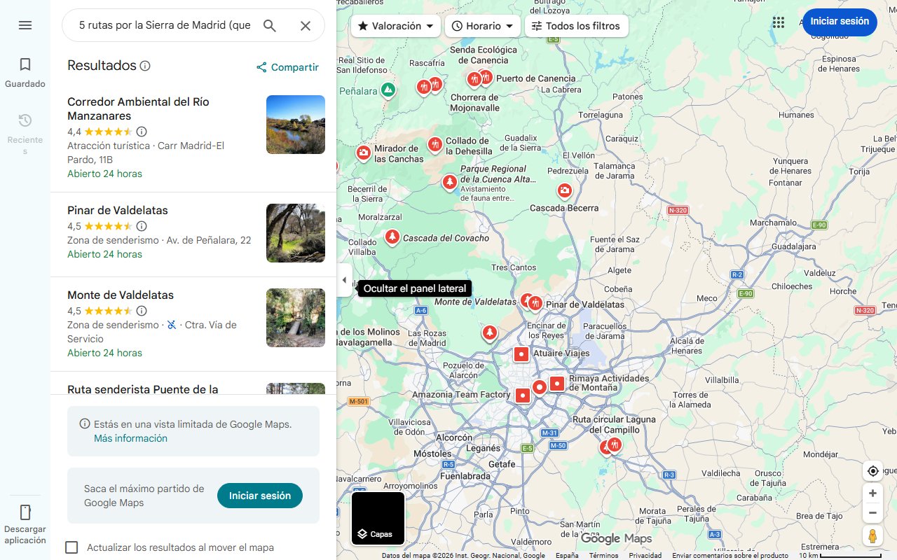 Mapa de 5 rutas por la Sierra de Madrid (que puedes seguir con Wikiloc) para este verano