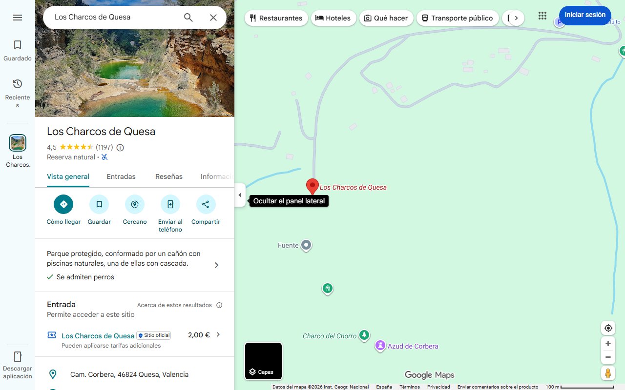 Mapa de A una hora de Valencia, las piscinas naturales llenas de historia que sirven de oasis para refrescarse en plena ola de calor