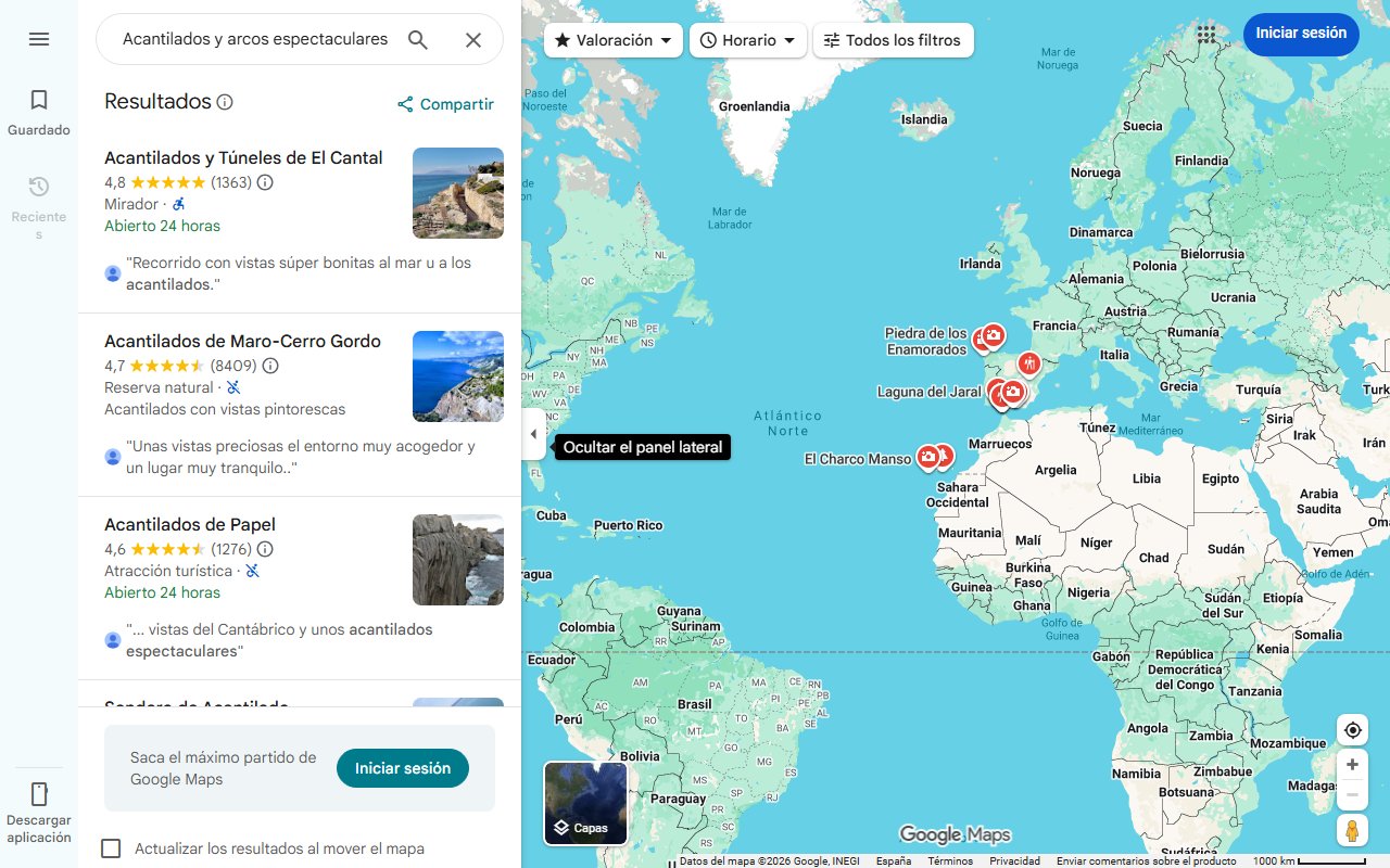 Mapa de Acantilados y arcos espectaculares de 30 metros de altura: la insólita playa gallega declarada Monumento Natural