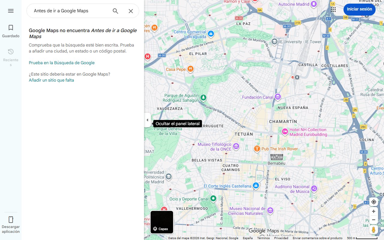 Mapa de Antes de ir a Google Maps