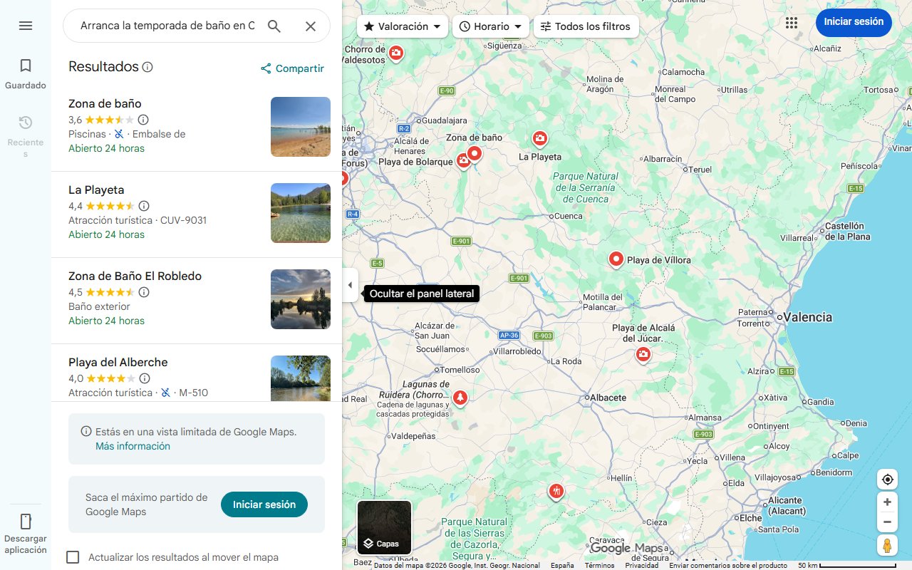Mapa de Arranca la temporada de baño en Castilla-La Mancha: las 38 zonas naturales que puedes visitar - Castilla-La Mancha Media