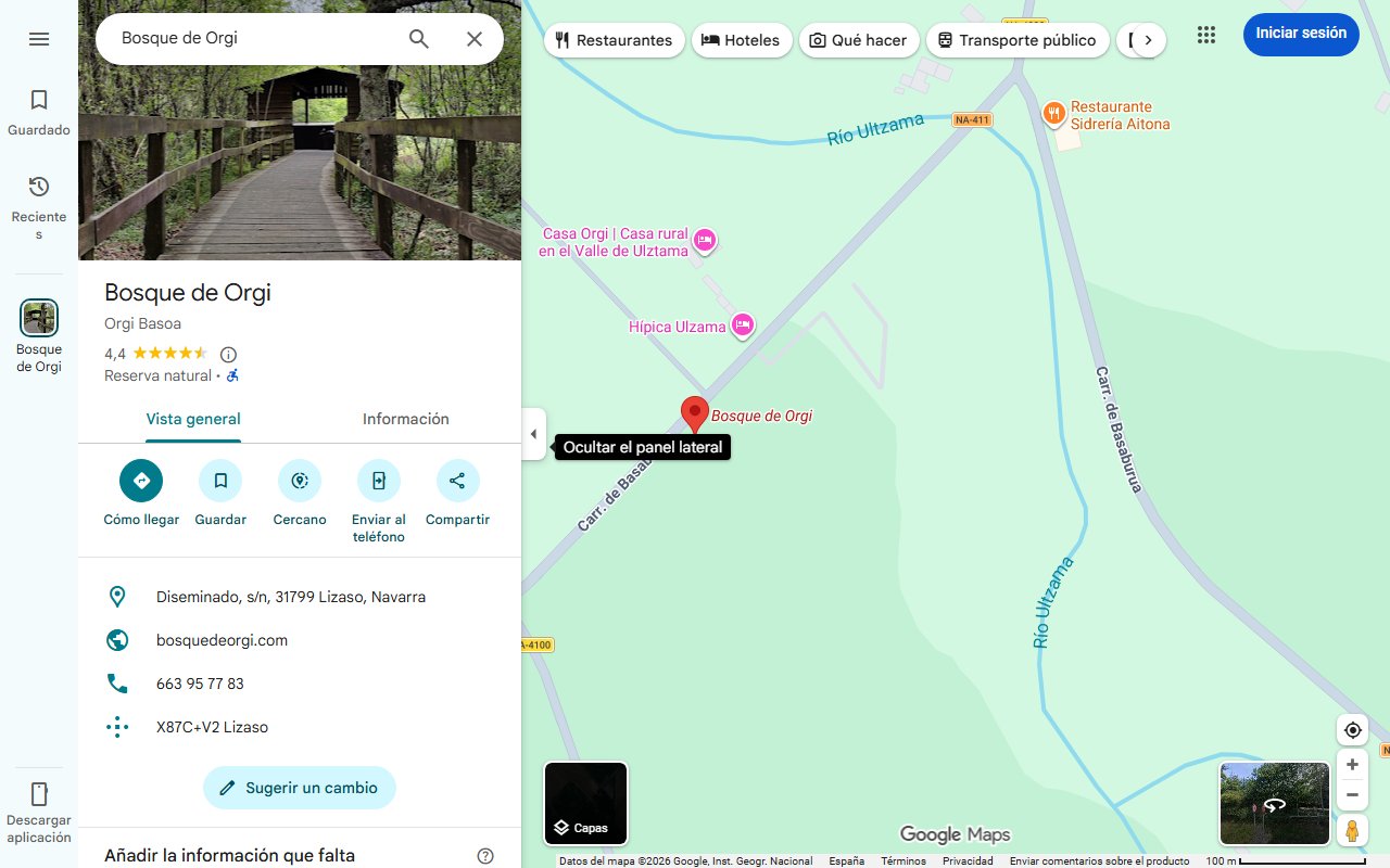 Mapa de Así es el sendero que une Pamplona y San Sebastián entre bosques que destaca la revista National Geographic