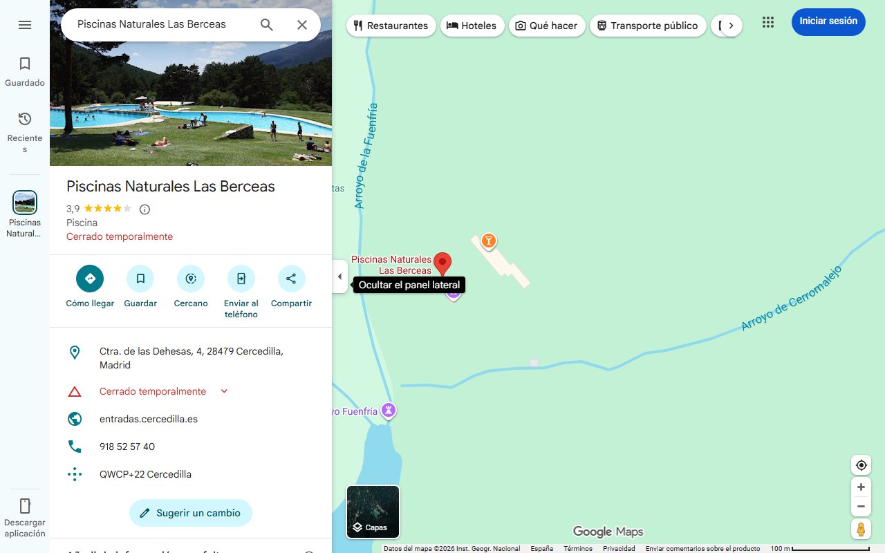 Mapa de Así es la red secreta de piscinas naturales del interior de Málaga