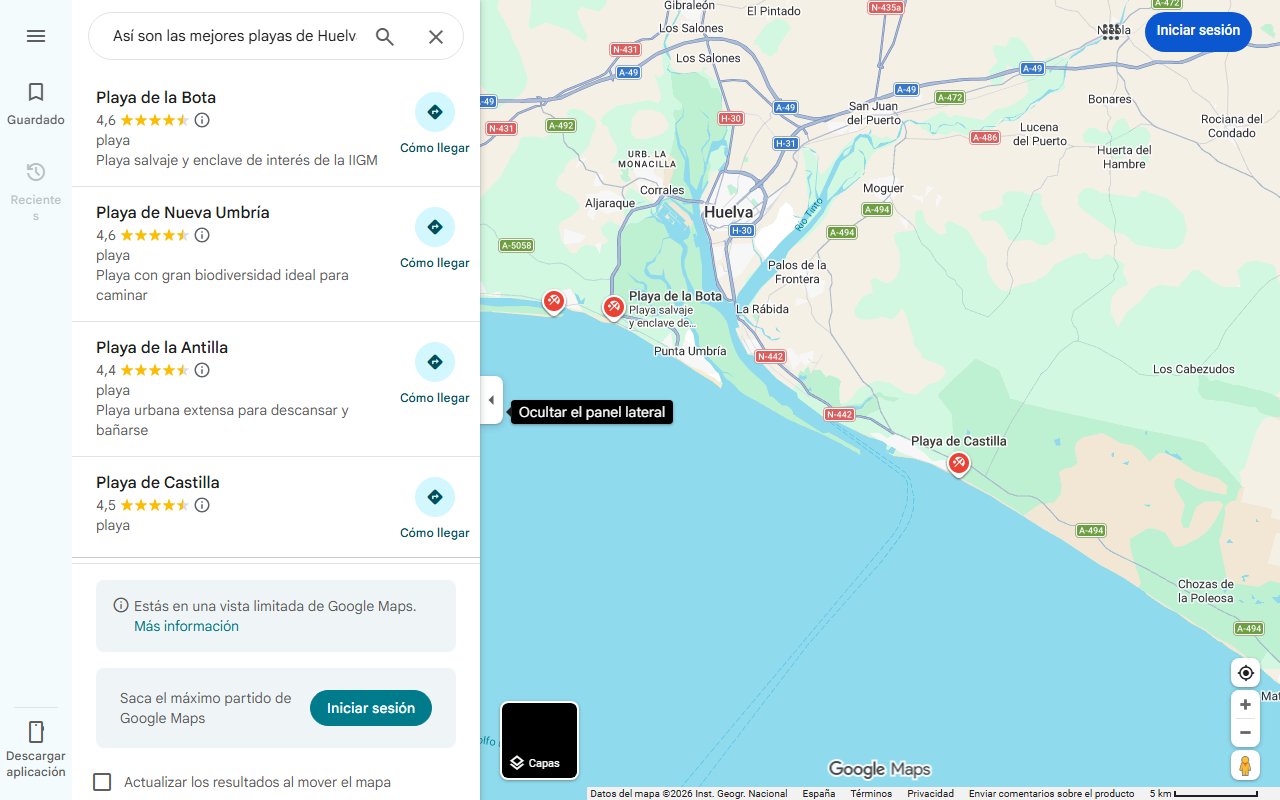 Mapa de Así son las mejores playas de Huelva, recomendadas por National Geographic: 