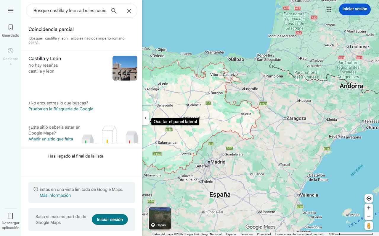 Mapa de Bosque castilla y leon arboles nacidos imperio romano 22538