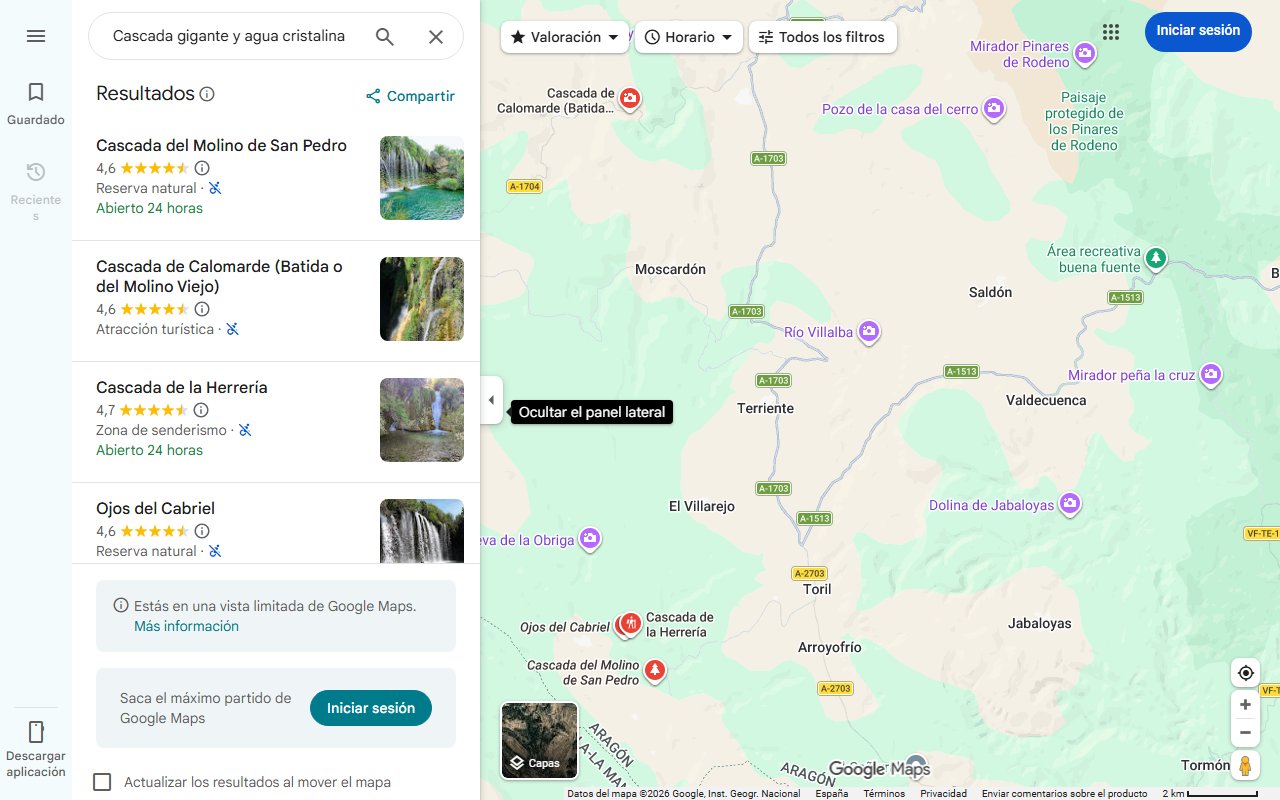Mapa de Cascada gigante y agua cristalina: la piscina natural más salvaje de Aragón
