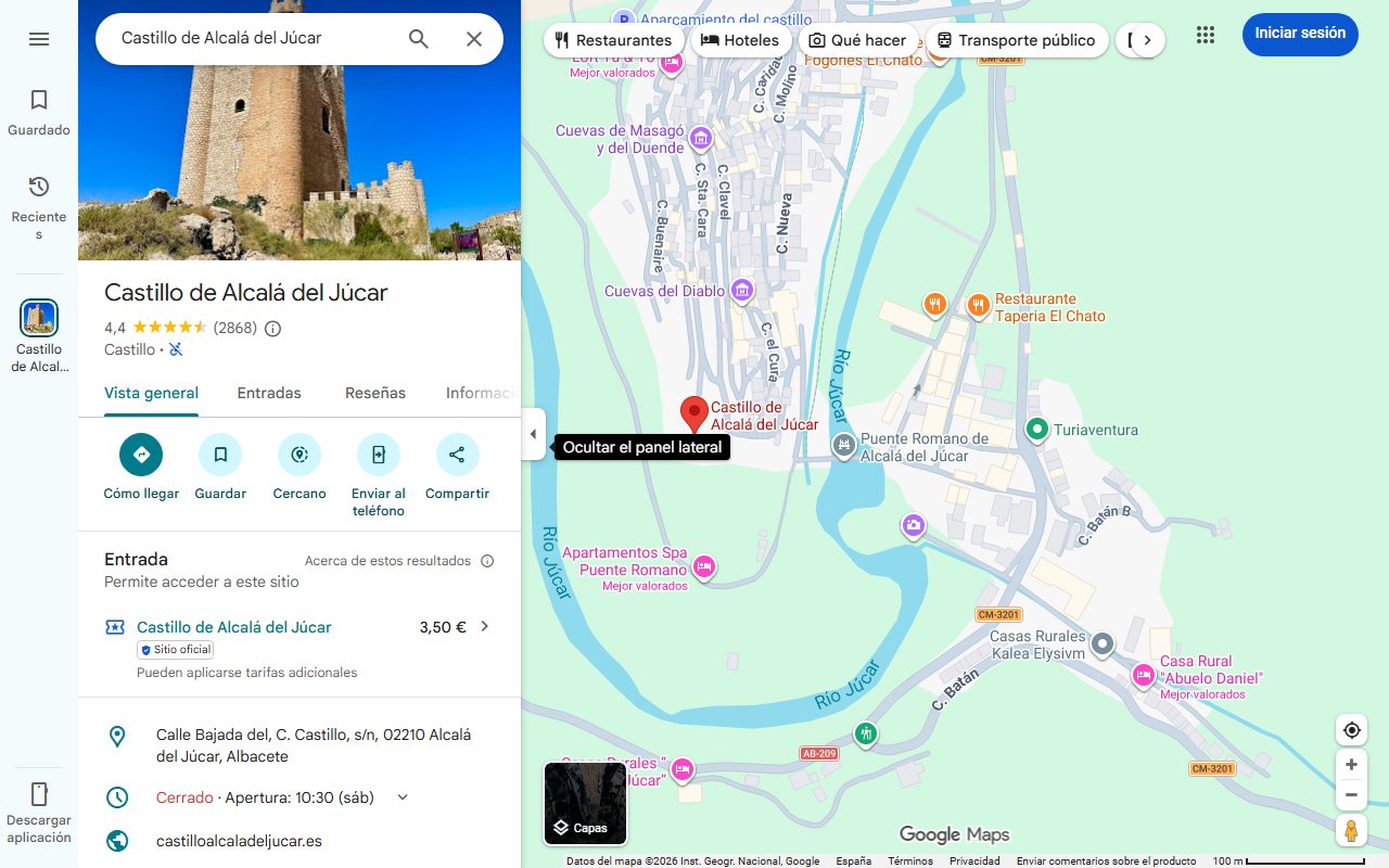 Mapa de Castillo musulman que vigila rio jucar hace 850 anos 22465