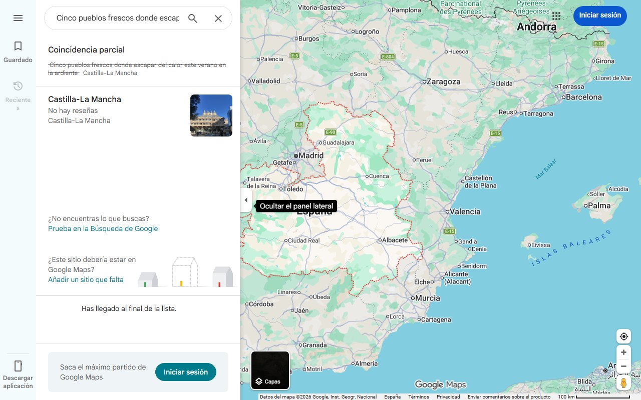 Mapa de Cinco pueblos frescos donde escapar del calor este verano en la ardiente Castilla-La Mancha
