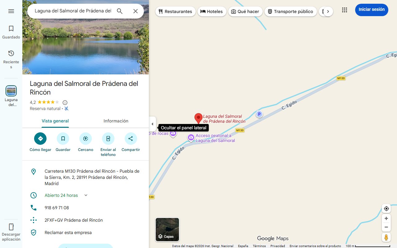 Mapa de Circular por los pueblos de la Sierra del Rincón (Prádena, Horcajuelo, Montejo, Laguna del Salmoral)