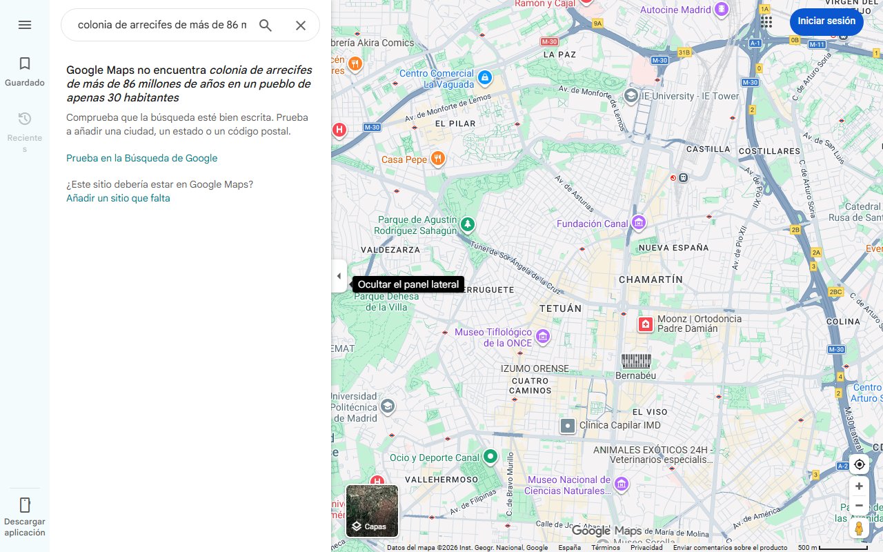 Mapa de La increíble colonia de arrecifes de más de 86 millones de años en un pueblo de apenas 30 habitantes