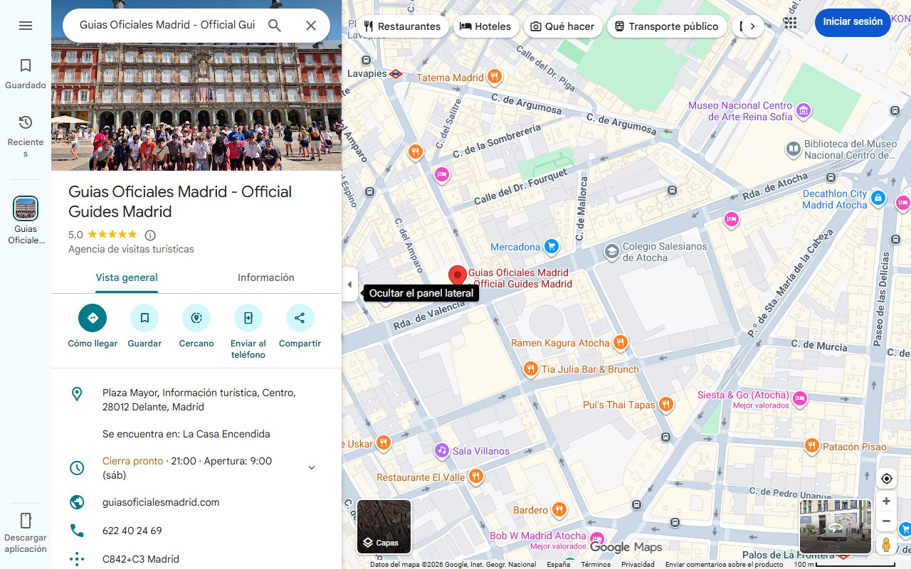 Mapa de Confirmado por los guías locales: esta es la mejor zona desconocida de tapas de Toledo, y no es Zocodover