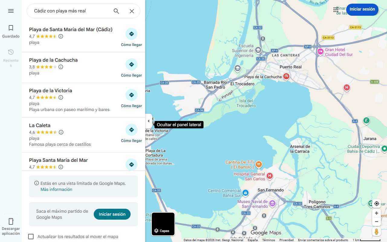 Mapa de El pueblo de Cádiz con playa más real: Ni Conil, ni Chiclana, ni Vejer