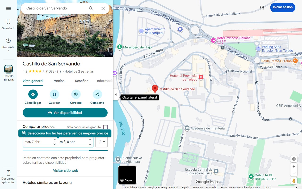 Mapa de Cómo disfrutar de una velada de historia y vino gratis en uno de los castillos más bonitos de Toledo