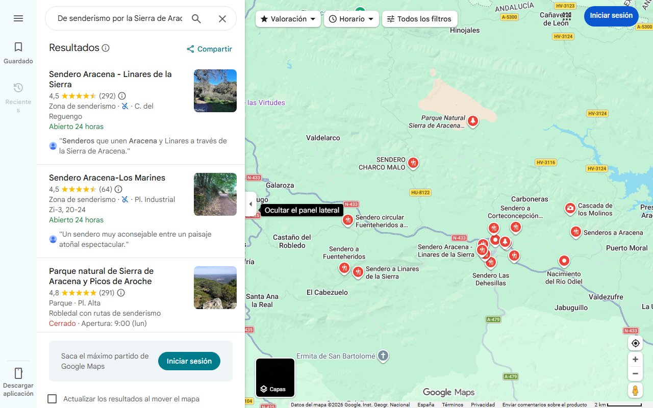 Mapa de De senderismo por la Sierra de Aracena: Más que rutas por la naturaleza, una experiencia que deja huella