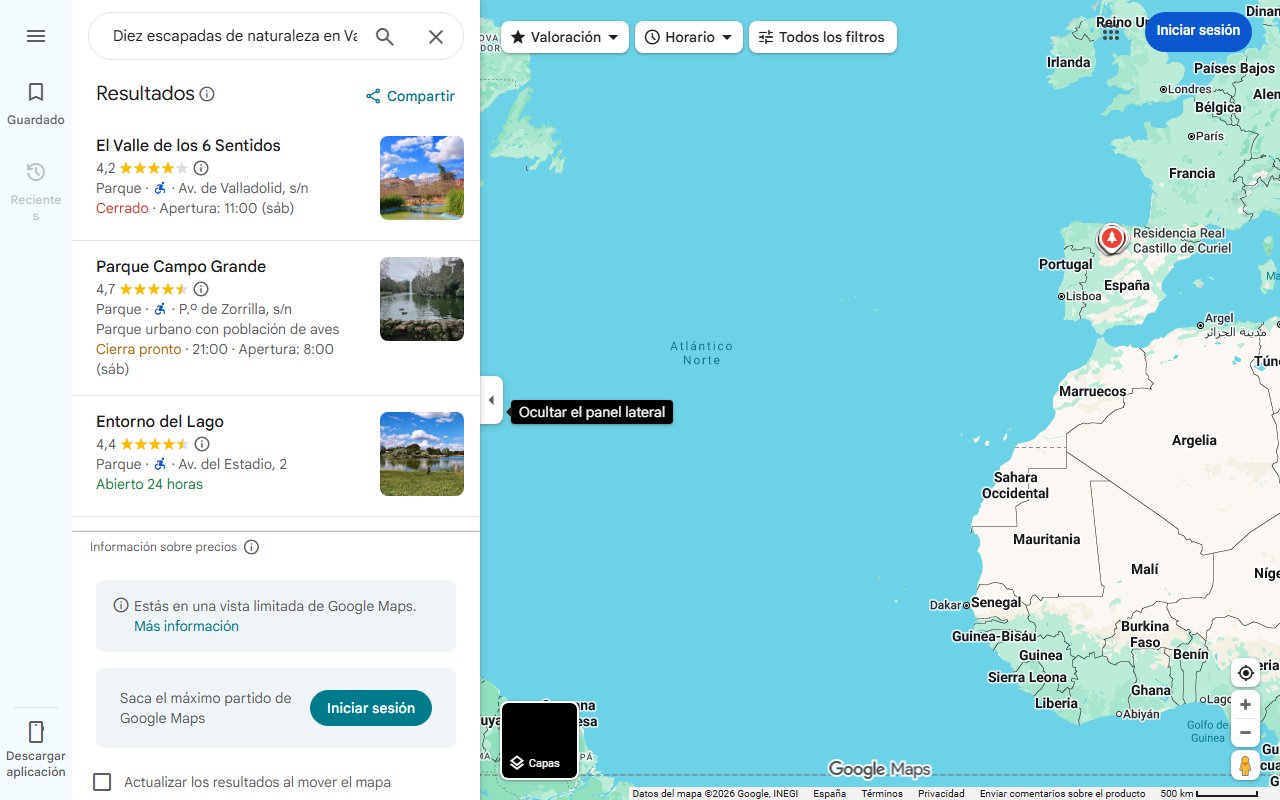 Mapa de Diez escapadas de naturaleza en Valladolid para desconectar sin irte lejos