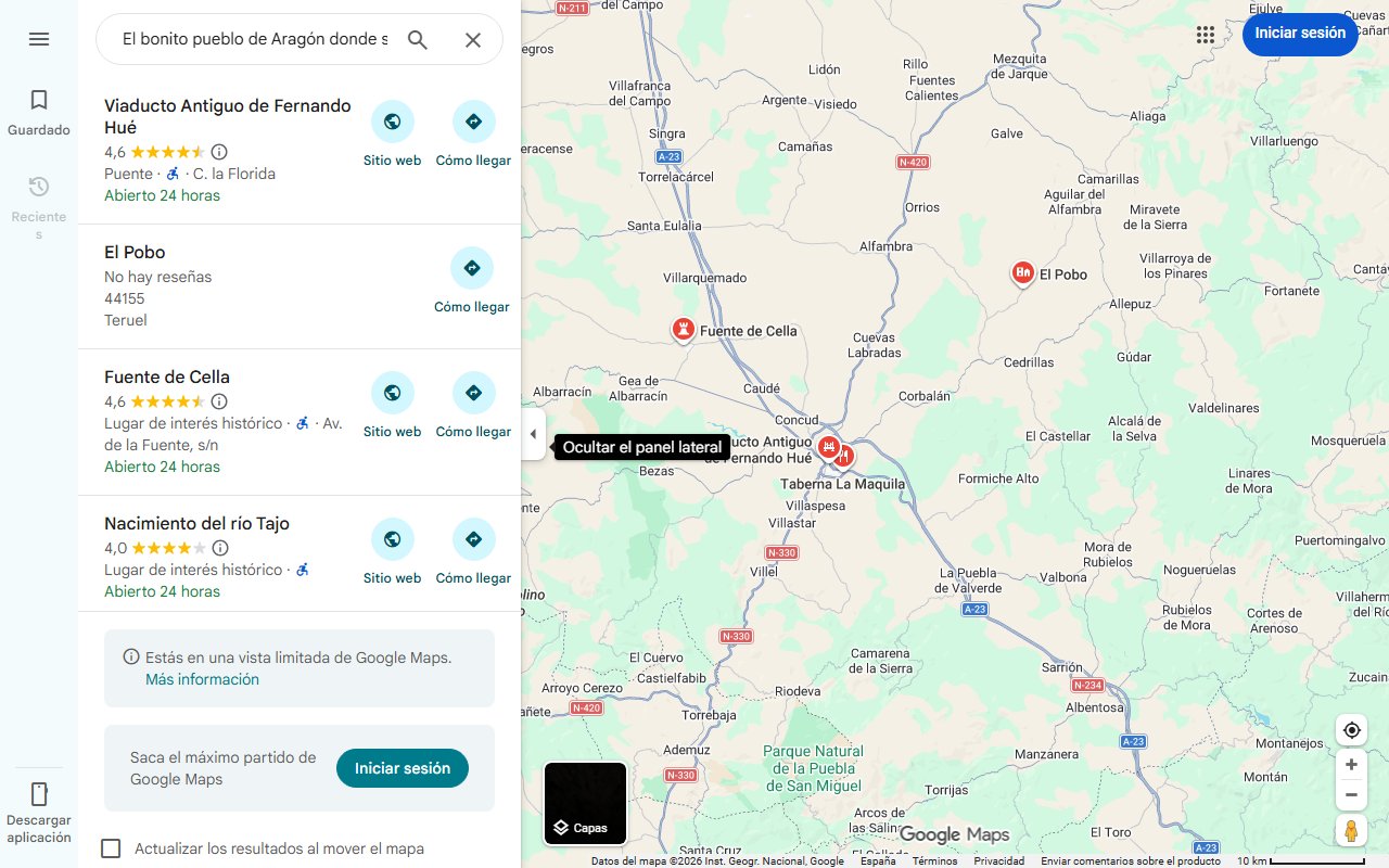 Mapa de El bonito pueblo de Aragón donde siempre hace 'frío' está en Teruel