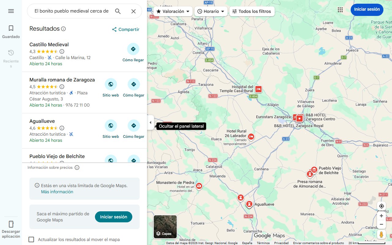 Mapa de El bonito pueblo medieval cerca de Zaragoza ideal para una escapada de fin de semana: una joya histórica
