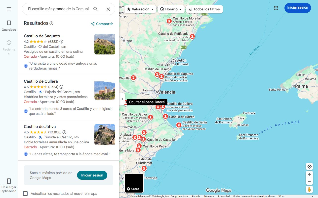 Mapa de El castillo más grande de la Comunidad Valenciana y de los más antiguos con origen prerromano