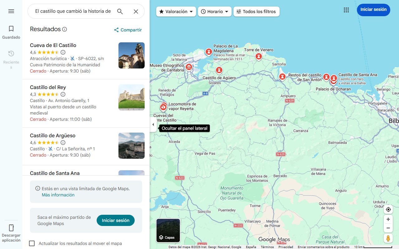 Mapa de El castillo que cambió la historia de Cantabria… y casi nadie lo visita