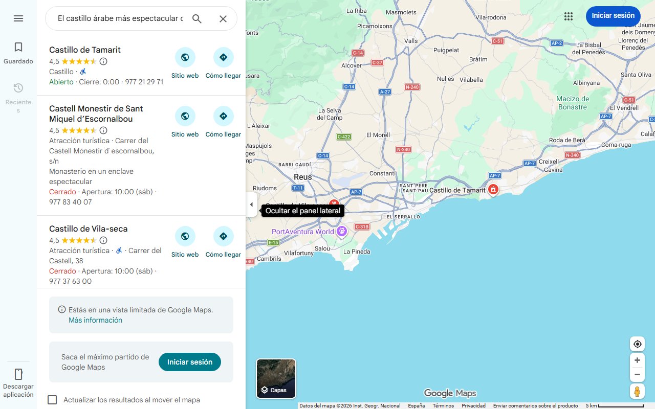 Mapa de El castillo árabe más espectacular de España está en uno de los pueblos medievales más bonitos de Tarragona