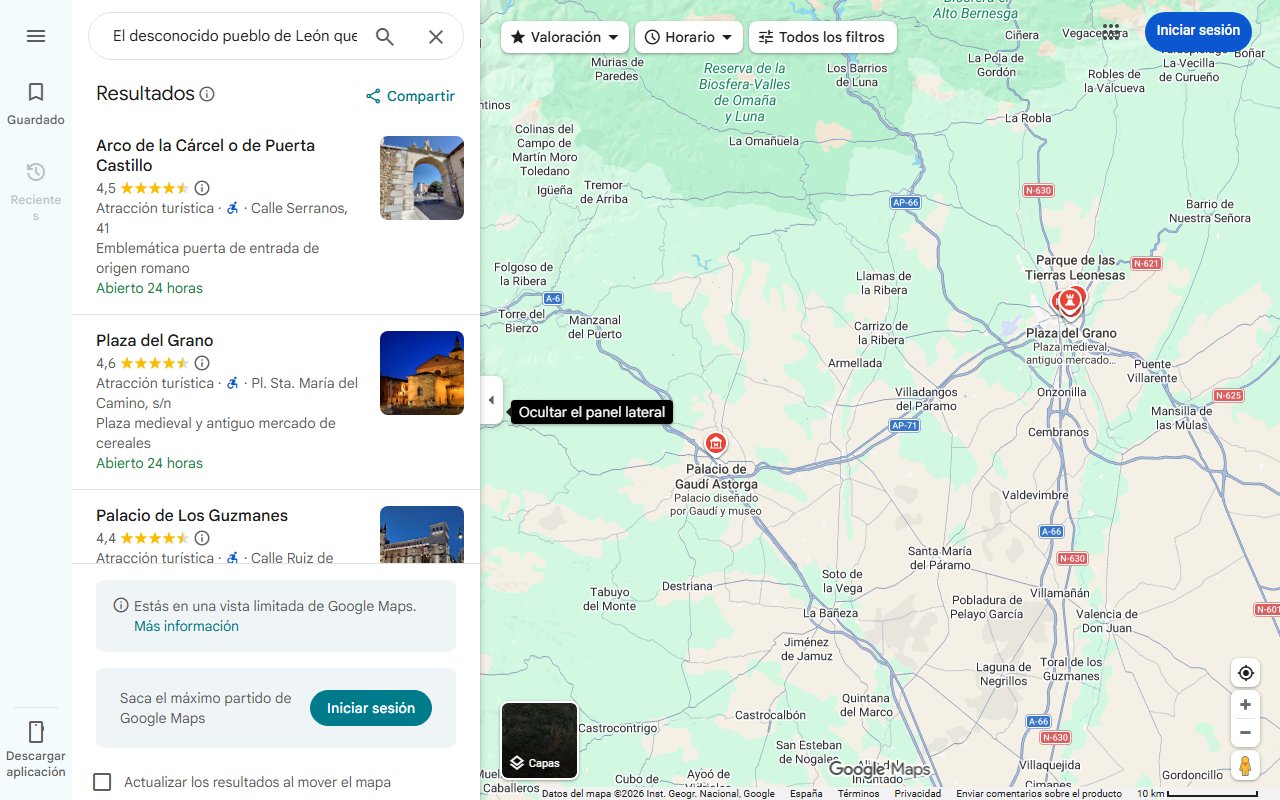 Mapa de El desconocido pueblo de León que tienes que visitar una vez en la vida: con una torre única y el primer castillo artillero de España