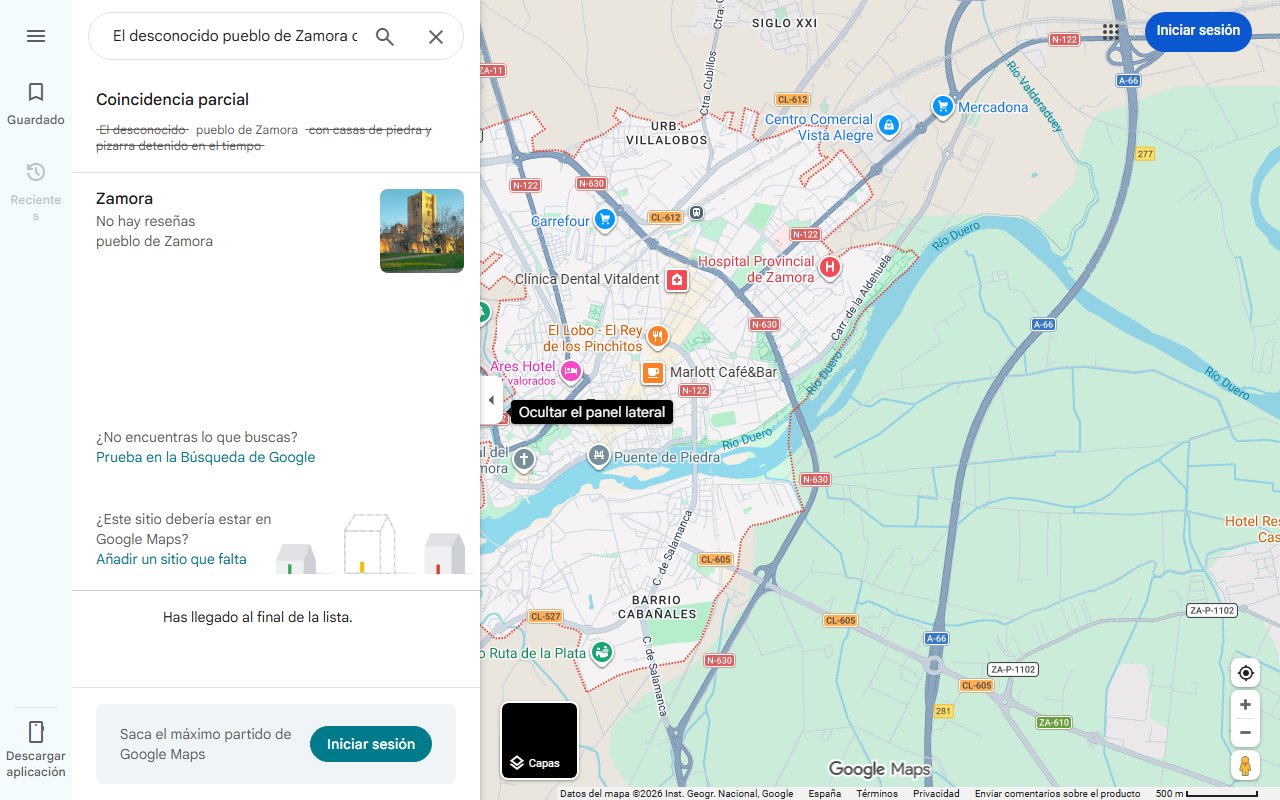 Mapa de El desconocido pueblo de Zamora con casas de piedra y pizarra detenido en el tiempo