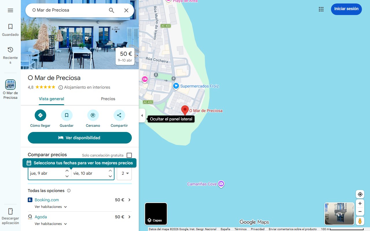 Mapa de El encantador pueblo marinero de Galicia ideal para una escapada de fin de semana: un refugio de paz