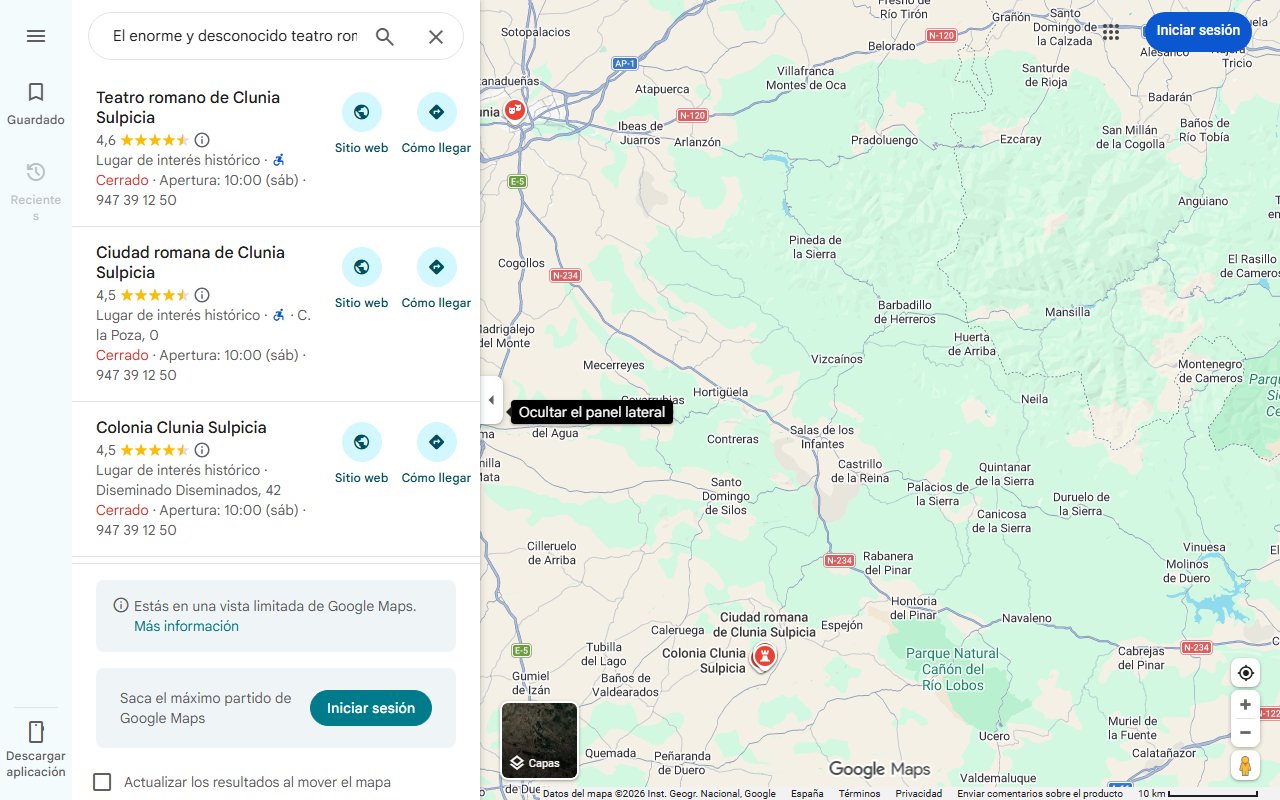 Mapa de El enorme y desconocido teatro romano escondido en un pequeño pueblo de Burgos