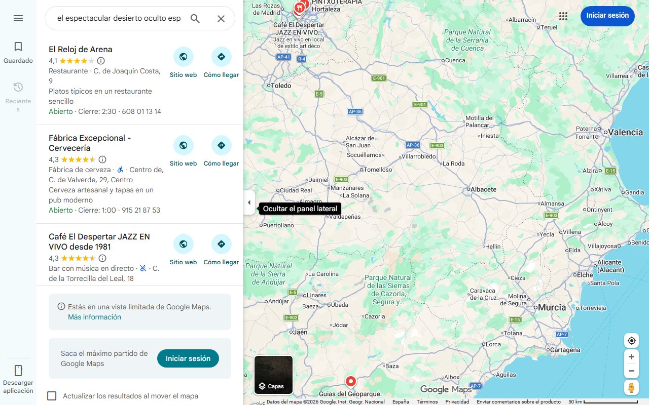 Mapa de Descubre el espectacular desierto oculto español: uno de los más grandes y bellos del país