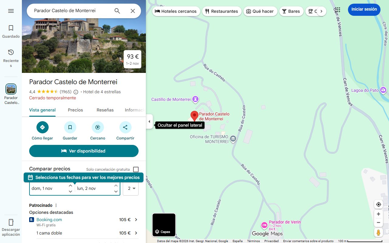Mapa de El impresionante castillo que controlaba la frontera portuguesa y en el que ahora puedes dormir a un módico precio