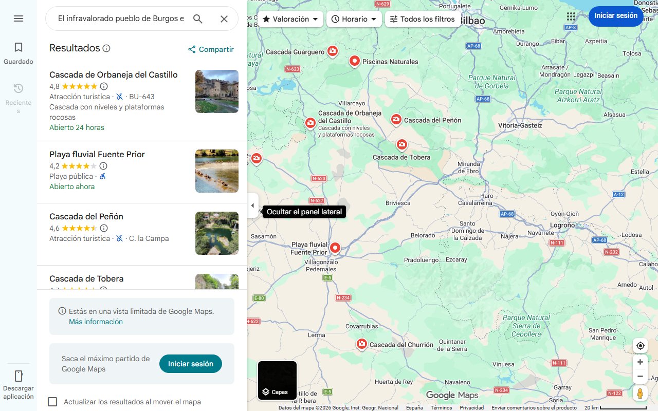 Mapa de El infravalorado pueblo de Burgos en el que darte un baño en un lago rosa: bajo la sombra de un castillo y rodeado de sal