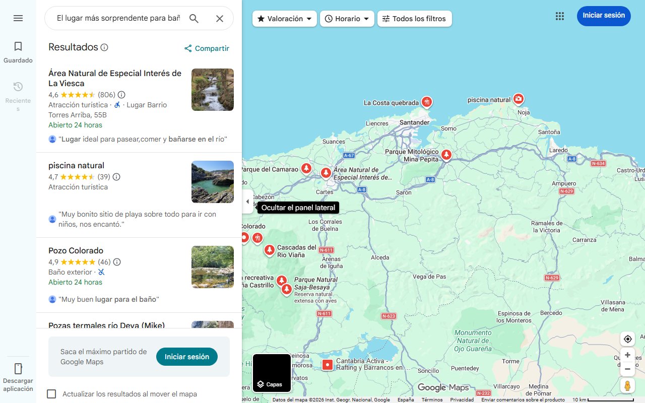 Mapa de El lugar más sorprendente para bañarse en Cantabria está oculto en pleno centro urbano
