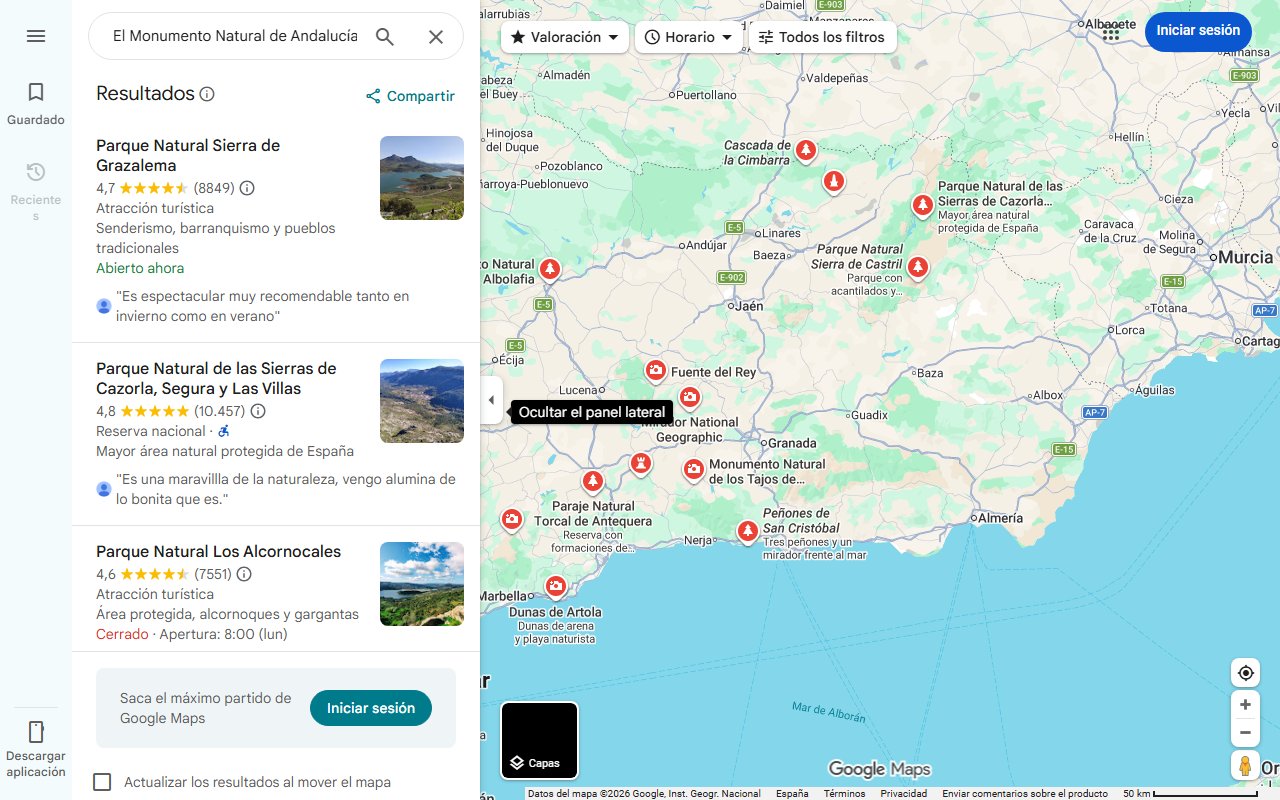 Mapa de El Monumento Natural de Andalucía que tienes que conocer: una cueva de la Edad del Cobre con lagos en su interior