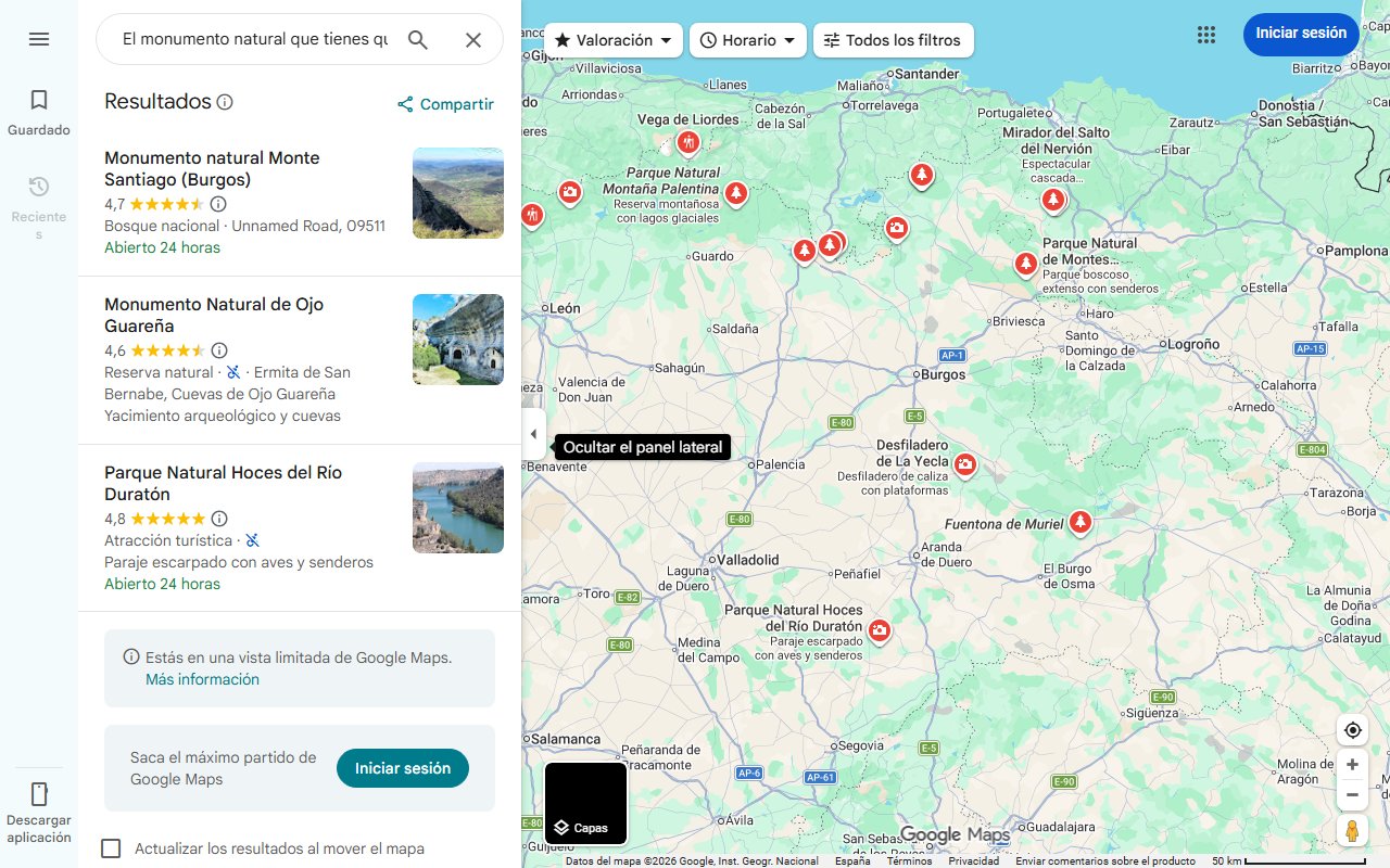 Mapa de El monumento natural que tienes que descubrir en Castilla y León: con una impresionante cascada entre loras geológicas