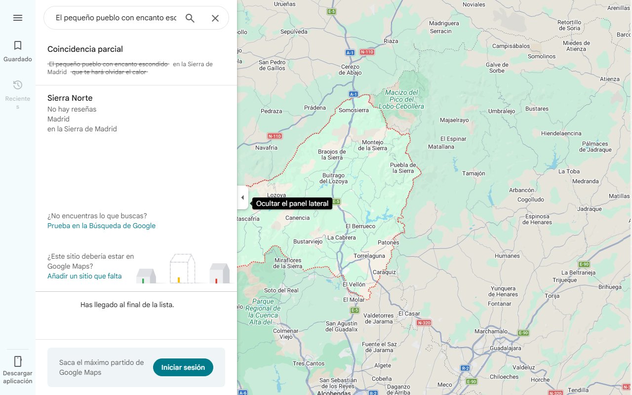 Mapa de El pequeño pueblo con encanto escondido en la Sierra de Madrid que te hará olvidar el calor