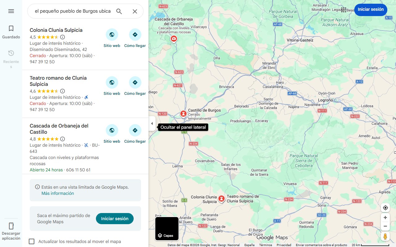 Mapa de Descubre el pequeño pueblo de Burgos ubicado a los pies de una mítica ciudad romana