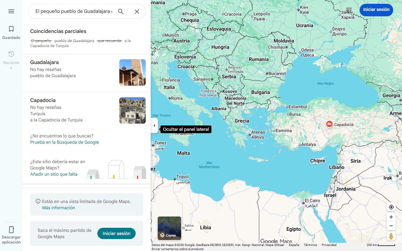 Mapa de El pequeño pueblo de Guadalajara que recuerda a la Capadocia de Turquía: una escapada a este paraje natural