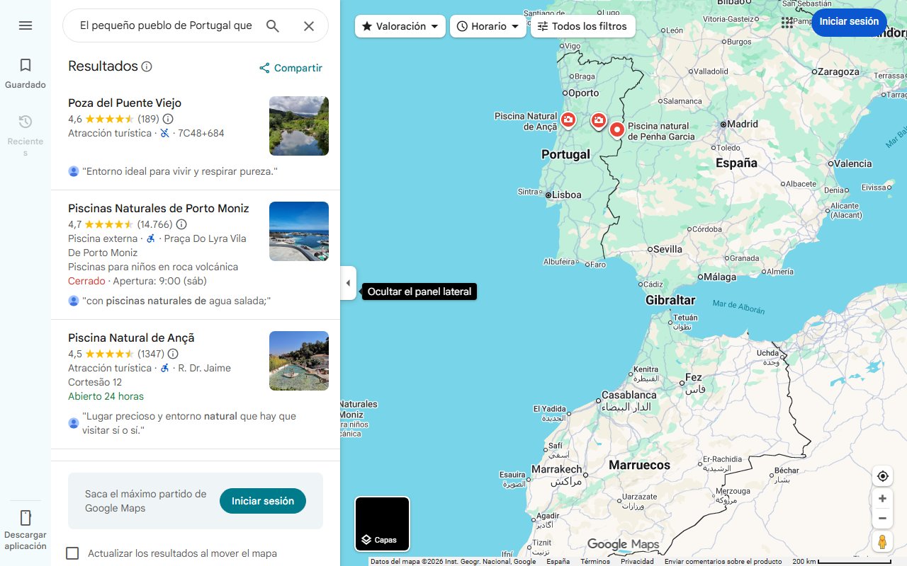 Mapa de El pequeño pueblo de Portugal que está lleno de piscinas naturales
