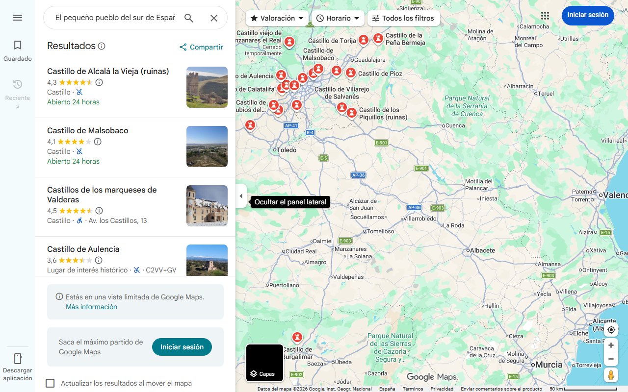 Mapa de El pequeño pueblo del sur de España que tiene el castillo más antiguo: una joya que ahora los británicos recomiendan