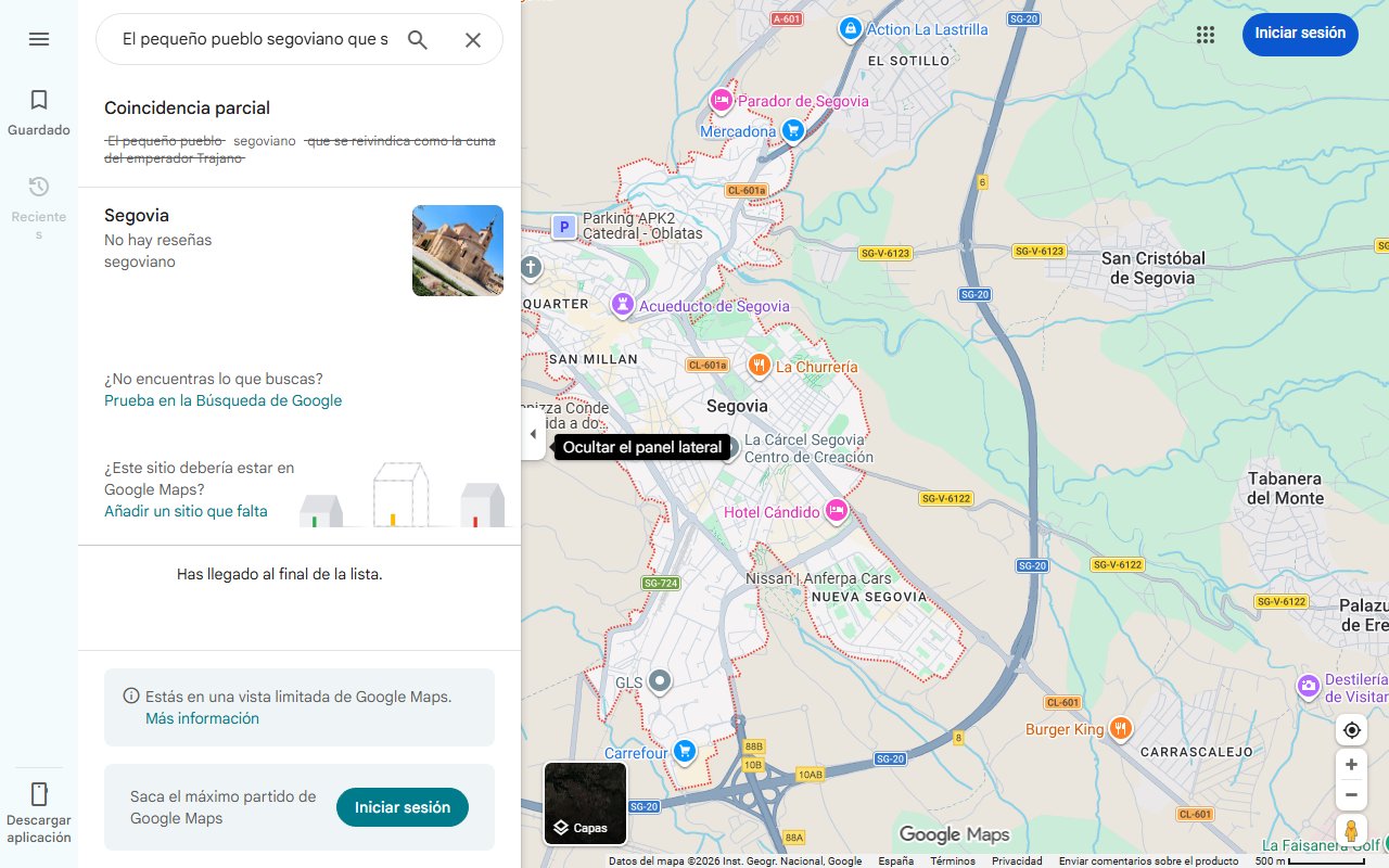 Mapa de El pequeño pueblo segoviano que se reivindica como la cuna del emperador Trajano