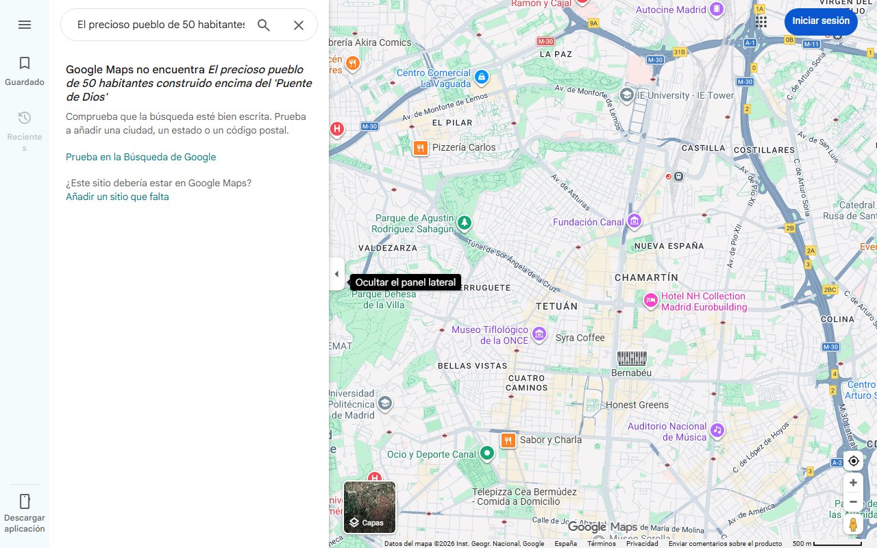 Mapa de El precioso pueblo de 50 habitantes construido encima del 'Puente de Dios'