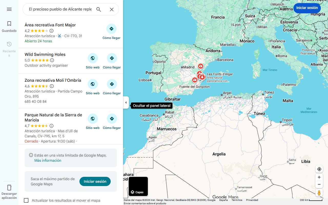 Mapa de El precioso pueblo de Alicante repleto de piscinas naturales para refrescarse en verano: 