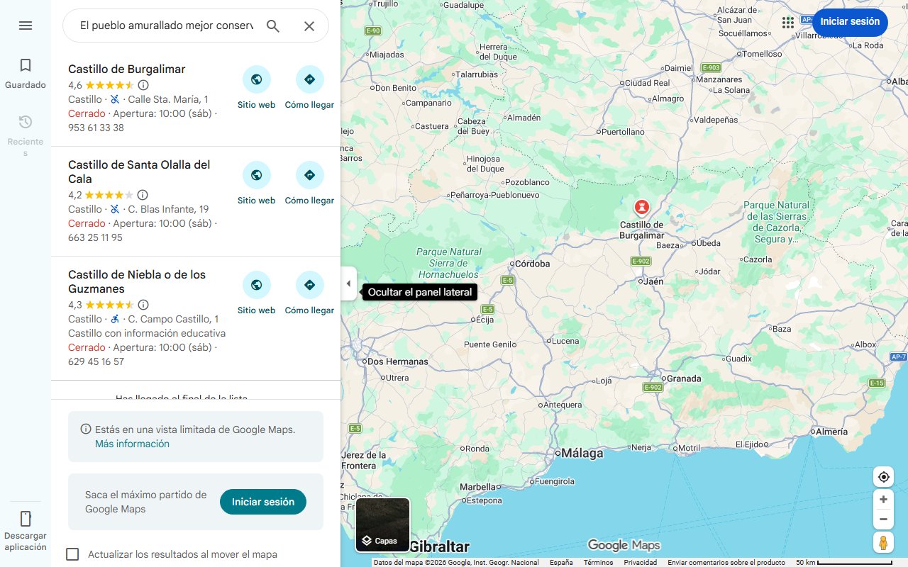 Mapa de El pueblo amurallado mejor conservado de Andalucía tiene 40 torres, un castillo árabe y se enclava a orillas de un precioso río