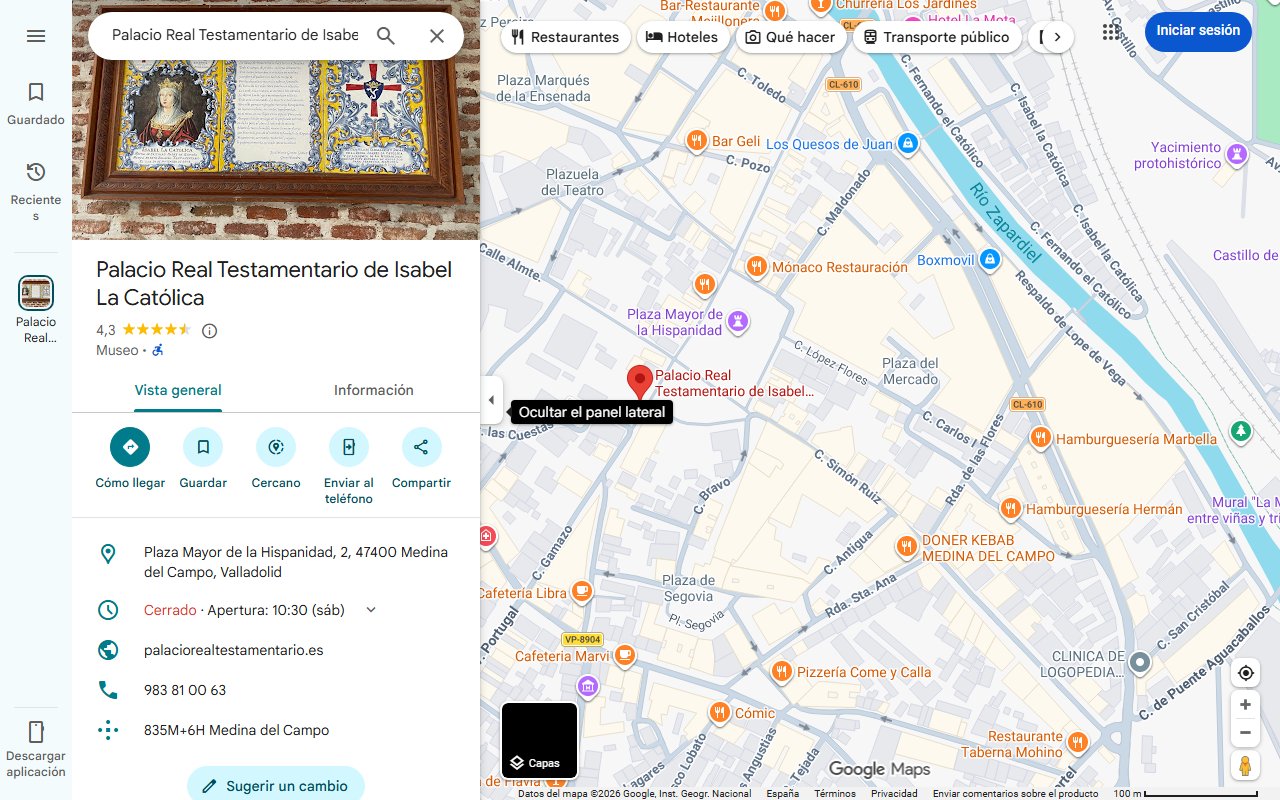 Mapa de El pueblo donde murió Isabel la Católica: tiene la plaza mayor más grande de España y el mercado de abastos más antiguo