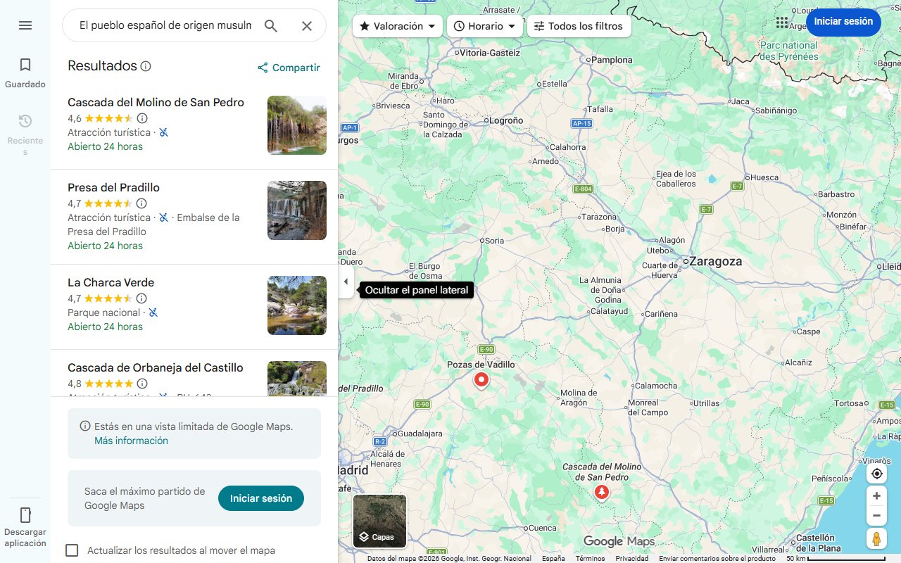 Mapa de El pueblo español de origen musulmán con pozas cristalinas y cascadas: un paraíso a orillas del Mediterráneo
