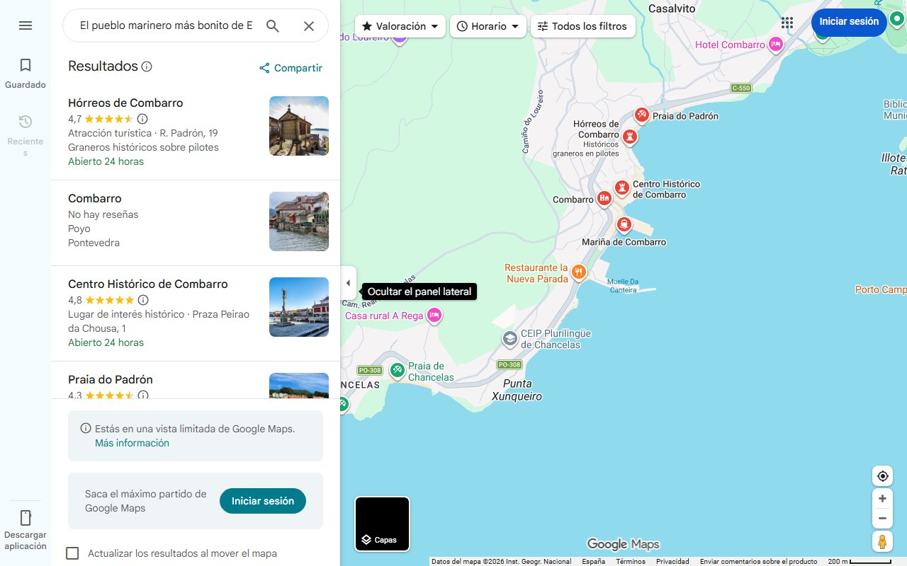 Mapa de El pueblo marinero más bonito de España está en Galicia y no, no es Combarro
