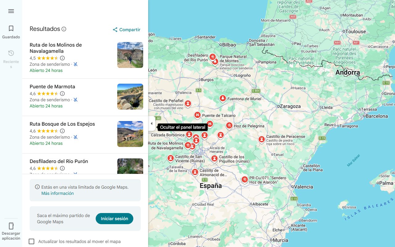 Mapa de El pueblo medieval con las rutas de senderismo más espectaculares de España: con un castillo del siglo XI y paisajes de otro mundo