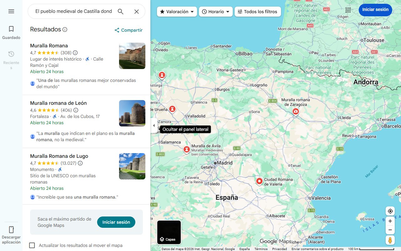 Mapa de El pueblo medieval de Castilla donde se esconde una muralla romana intacta: alberga una catedral del siglo XII y las ruinas de un antiguo castillo