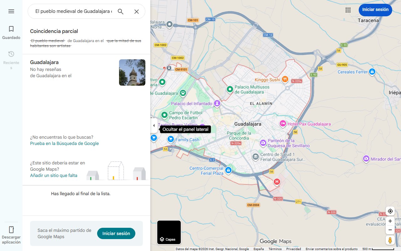 Mapa de El pueblo medieval de Guadalajara en el que la mitad de sus habitantes son artistas